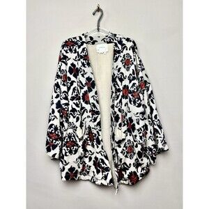 Anthropologie Womens Eleanor Kimono Jacket size XL Printed Pockets Open